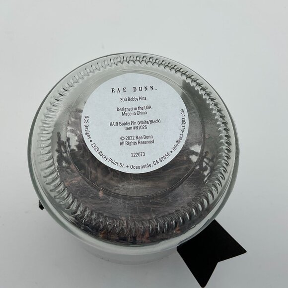 Ray Dunn Hair Styling Pins Glass Jar Wood Logo Lid 300 Bobby Pins NIP - Picture 4 of 4